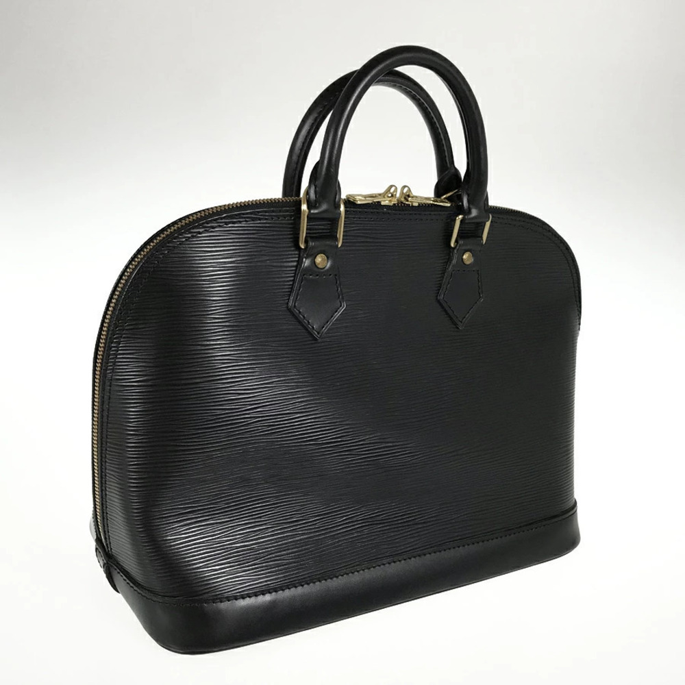 Louis Vuitton Leather Alma Epi Handbag Black